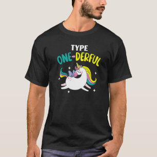 T-shirt Type One Derful Unicorn T1d Guerrier Diabète Aware
