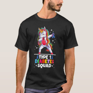 T-shirt Type One Diabetic Tee Unicorne Type 1 Diabetes Squ