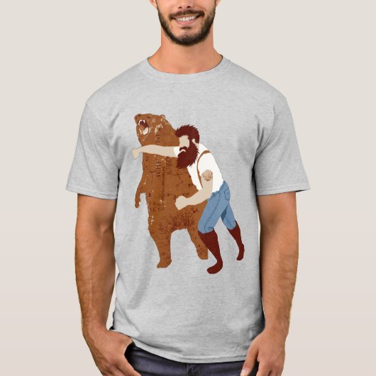 T-shirt Type qui frappe un ours (Devant)