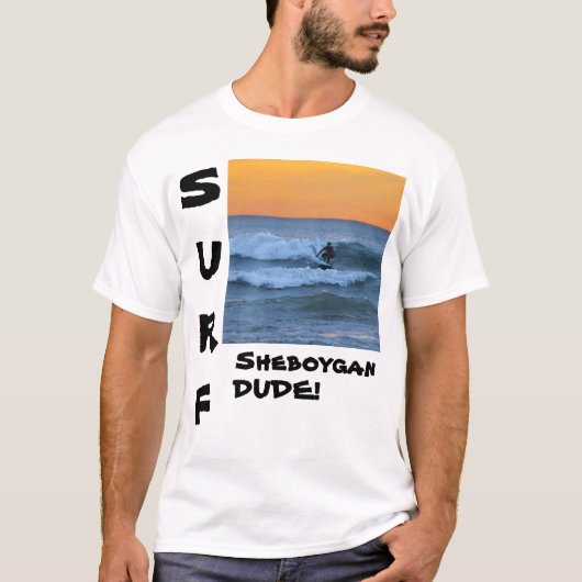 T-shirt type sheboygan de surf (Devant)