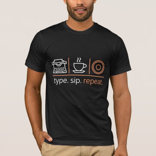 T-shirt Type. Sip. Recommencer. (Devant)