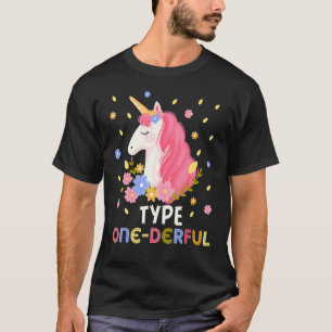 T-shirt Type Un Derful Unicorne Diabétique Type 1 Diabète