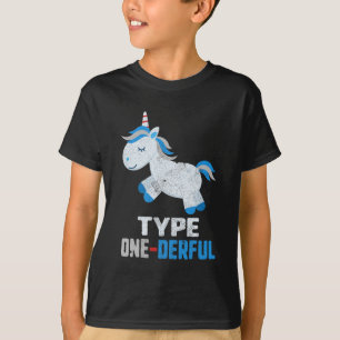 T-shirt Type Un Diabète Dérivé T1 Sensibilisation Unicorne