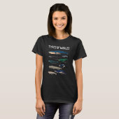 T-shirt Types De Baleines Variété Mammifère Océanique (Devant entier)