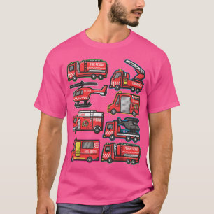 T-shirt Types de camions d'incendie Boys de bébé Véhicules