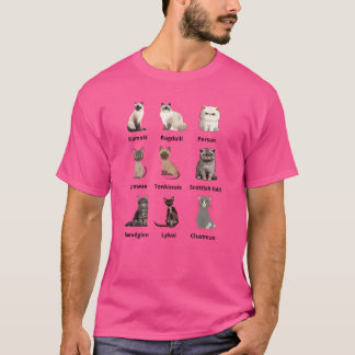 T-shirt Types de chats Feline Amoureux de les chats futurs