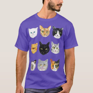 T-shirt Types de chats race visage Peinture