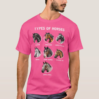 T-shirt Types De Chevaux Cheval Pays Cheval Équitation