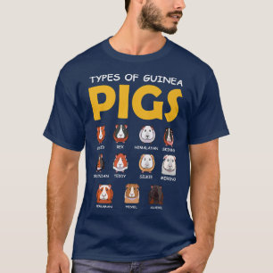 T-shirt Types De Cochons De Guinée Aime De Mignonnes Ronge
