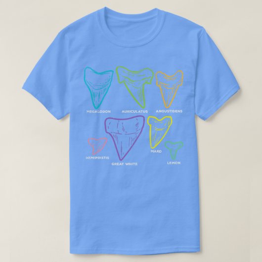 T-shirt Types de dents Chasse aux fossiles (Design devant)