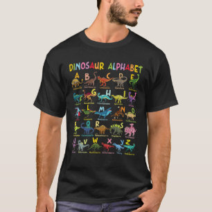 T-shirt Types De Dinosaures Alphabet A-Z ABC Dino Identiqu