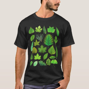 T-shirt Types de feuilles d'arbre Biologie Nature Éducatif