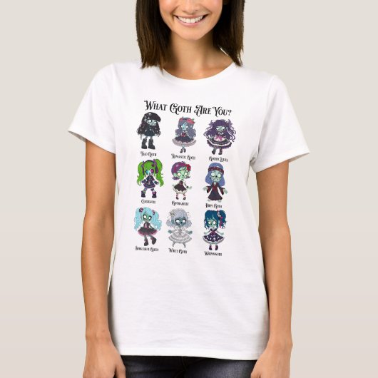 T-shirt Types de goths zombies (Devant)