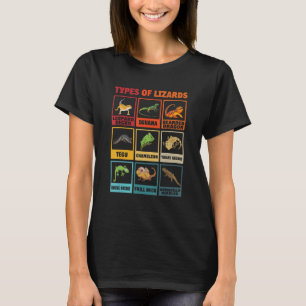 T-shirt Types De Lizards Lizard Reptiles Animaux Animaux A