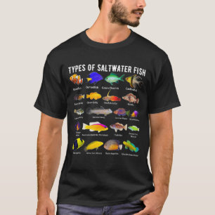 T-shirt Types de poissons d'eau salée Types de poissons aq