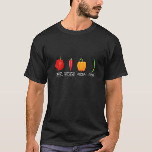 T-shirt Types de poivrons piment chaud épicé en couleurs r