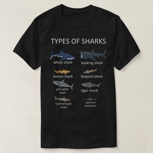 T-shirt Types De Requins (Design devant)
