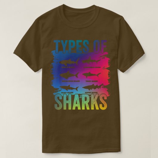T-shirt Types de requins (Design devant)