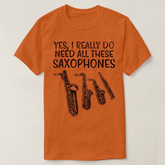 T-shirt Types de saxophone (Design devant)