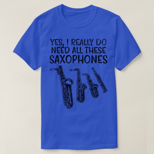 T-shirt Types de saxophone (Design devant)