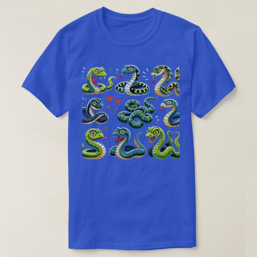 T-shirt Types de serpent éducatif pour enfants (Design devant)