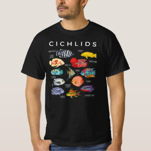 T-shirt Types D'Espèces De Poisson Cichlid Pêche