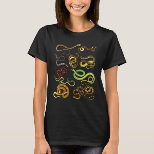 T-shirt Types Éducatifs De Serpent (Devant)