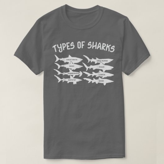 T-shirt Types Of Sharks (Design devant)