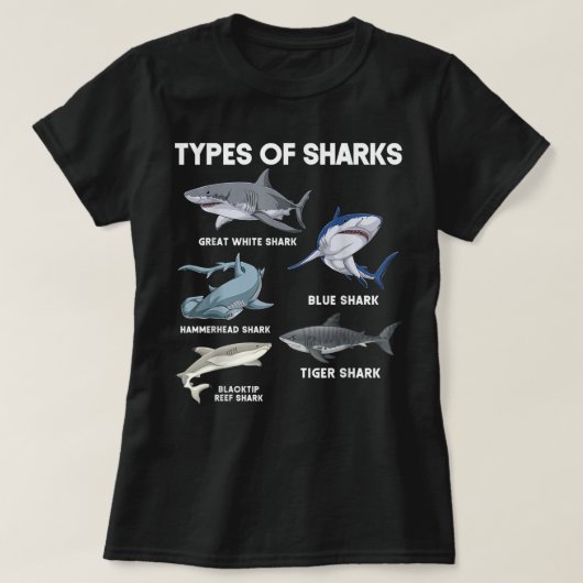 T-shirt Types of Sharks  (Design devant)