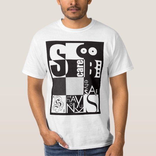 T-shirt Typographie abstraite (Devant)