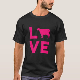 T-shirt Typographie Amoureux Vaches Agriculteur