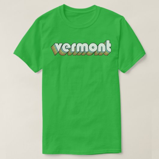 T-shirt Typographie arc-en-ciel du Vermont Retro (Design devant)