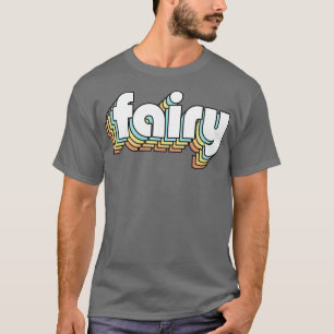 T-shirt Typographie arc-en-ciel Fairy Retro style défraîch
