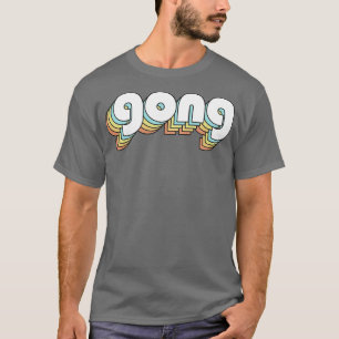 T-shirt Typographie arc-en-ciel Gong Retro Style défraîchi