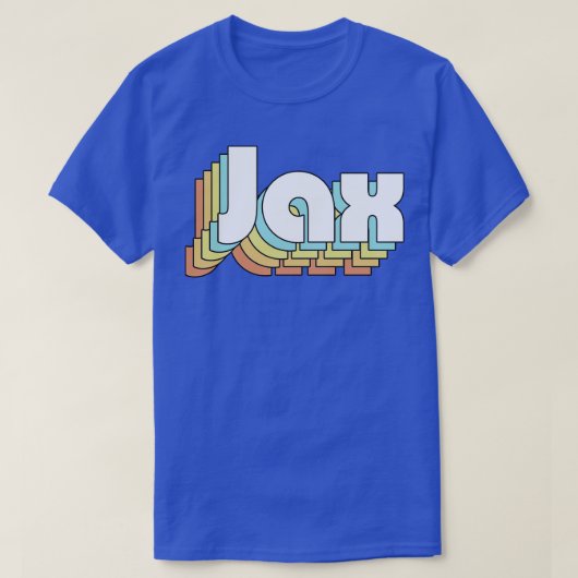 T-shirt Typographie arc-en-ciel Jax Retro style défraîchi (Design devant)