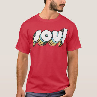 T-shirt Typographie arc-en-ciel Soul Retro style défraîchi