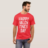 T-SHIRT TYPOGRAPHIE BLANCHE DE LA SAINT-VALENTIN HEUREUSE  (Devant entier)