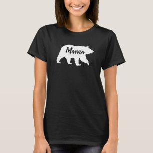 T-shirt Typographie blanche de l'ours de maman russe