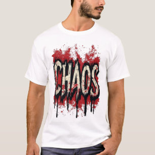 T-shirt Typographie Chaotique en détresse - Éclaboussure E