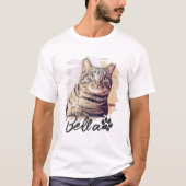 T-shirt Typographie Cool moderne simple de Chat Nom et pho (Devant)