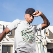 T-shirt Typographie créative végétale avec Feuilles verts