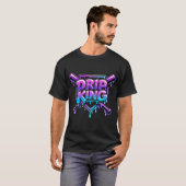 T-shirt Typographie de baseball Drip King (Devant entier)
