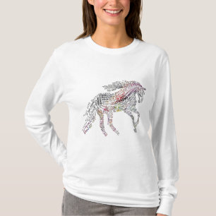 T-shirt Typographie de cheval d'arc-en-ciel
