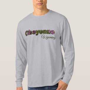 T-shirt Typographie de Cheyenne Wyoming Spring Wild Flower