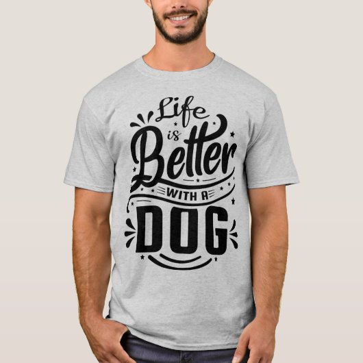 T-shirt Typographie de citation de chien (Devant)