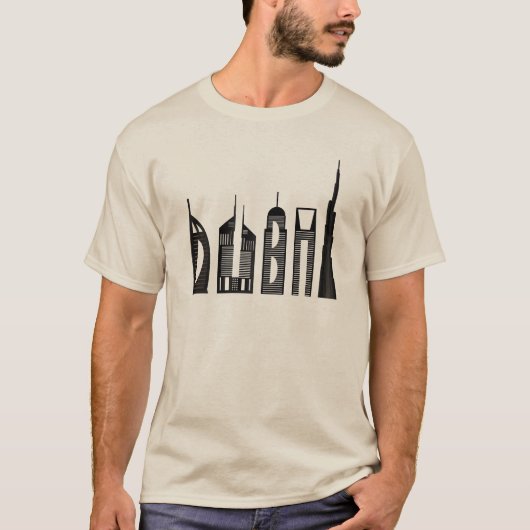 T-shirt Typographie de Dubai Skyline (Devant)