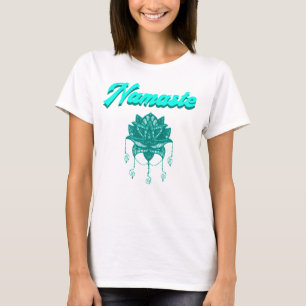 T-shirt Typographie de la fleur de lotus sarcelle Namaste