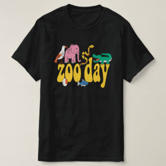 T-shirt Typographie de la Journée du Zoo Moderne T Shirt D