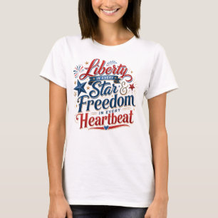 T-shirt Typographie de la liberté patriotique