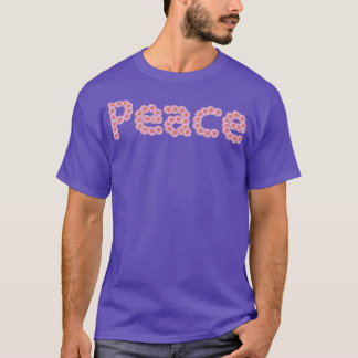 T-shirt Typographie de la paix en Fleurs de marguerite ros